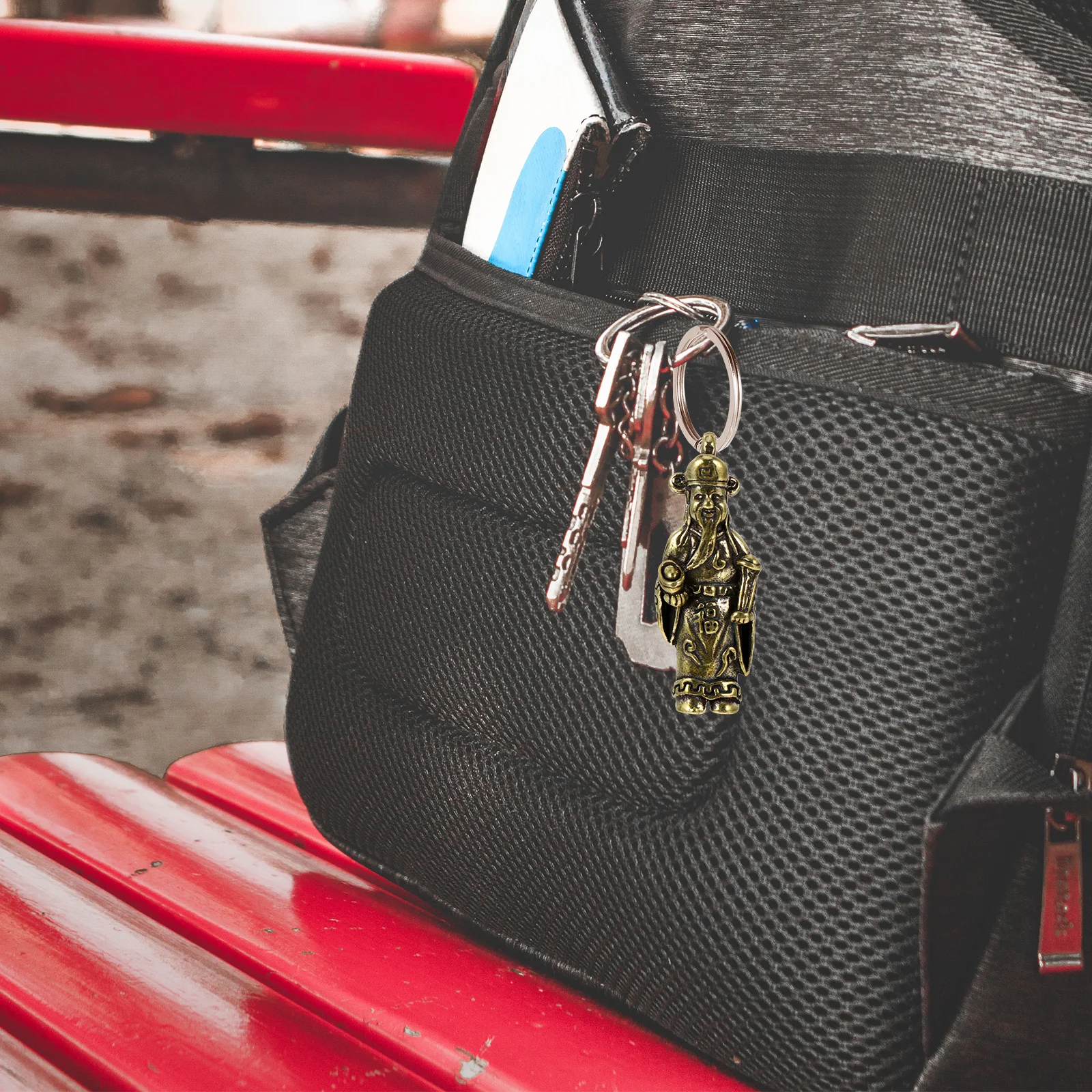 

3Pcs Copper God of Wealth Pendant DIY Crafts Keychain Necklace Bracelet Jewelry Accessories God of Wealth Keychain Pendant