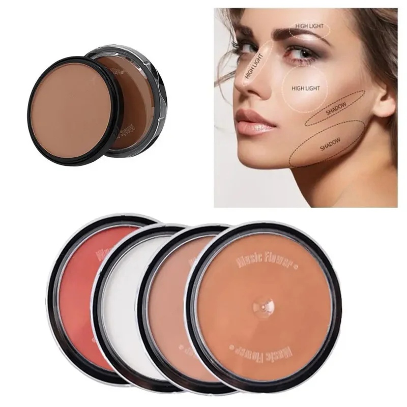 4 Colors Shading Powder Makeup Bronzer & Highlighter Contour Shading Powder Trimming Powder Make Up Cosmetic Face Concealer