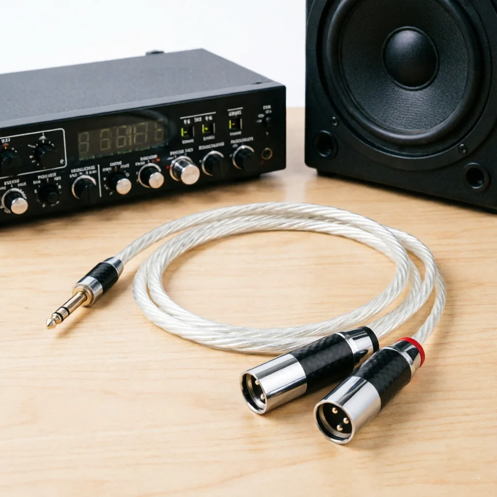 Audiophile 6.35mm to 2 XLR cable 6.35mm (1/4 Inch) TRS Male to 3 PIN XLR Male Balanced Interface Cable
