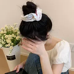 Cute Strawberry Lace Scrunchie for Women - Sweet and Trendy Hair Accessory for 2024.