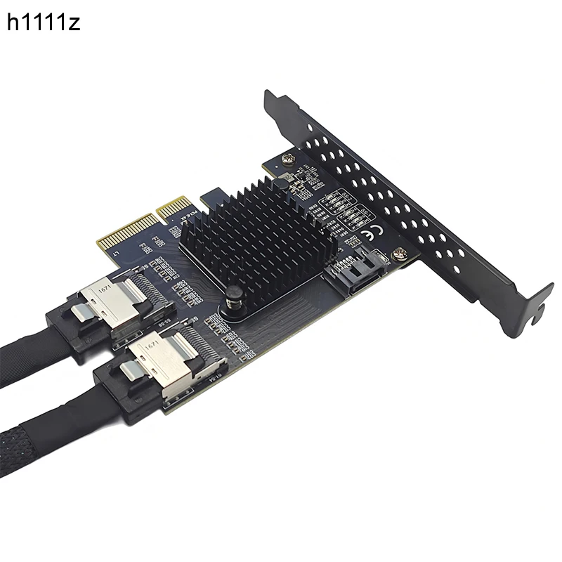 

PCIE SATA Card 9Port SATA3.0 Expansion Card PCI Express X4 to 2 Port SFF-8087 + 1 Port SATA Riser Card 6G Controller for Desktop