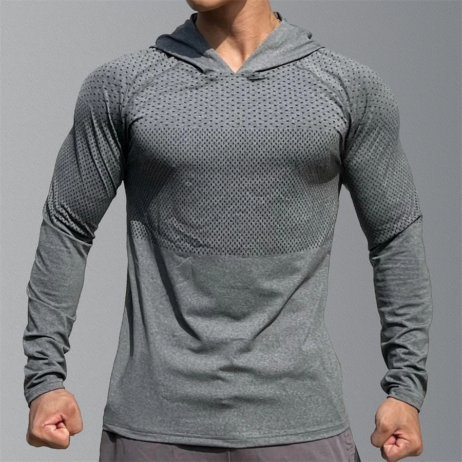 Men\'s Fitness Running Sports Hoodies Gym Joggers Hooded 2023 New Outdoor Sport Athletic Clothing Male Training Sweatshirt Tops