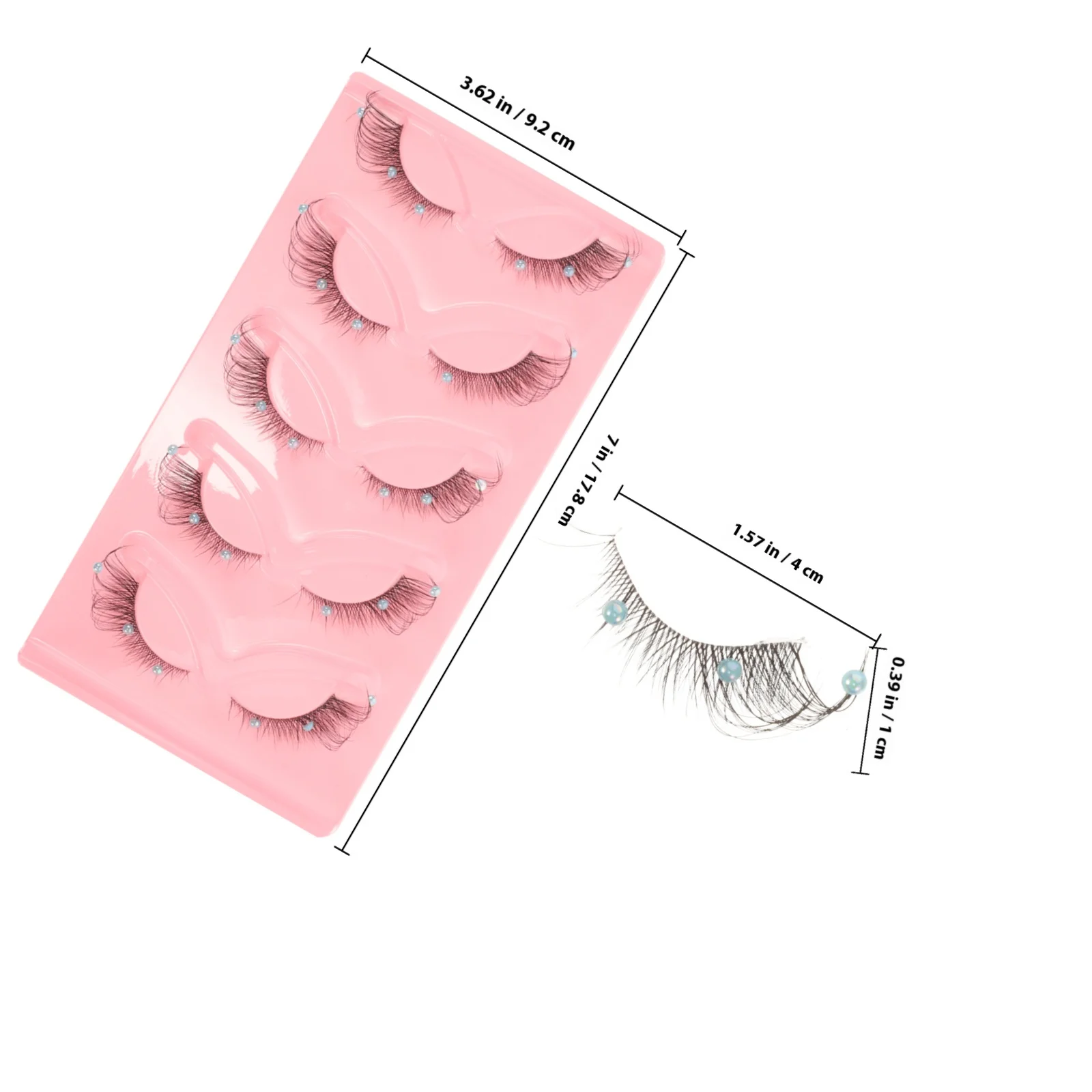 5Pairs Lash Clusters DIY Eyelash Extensions Sparkle Decor False Lashes for Stage Makeup Night Out Everyday Wear Fancy Dress Up