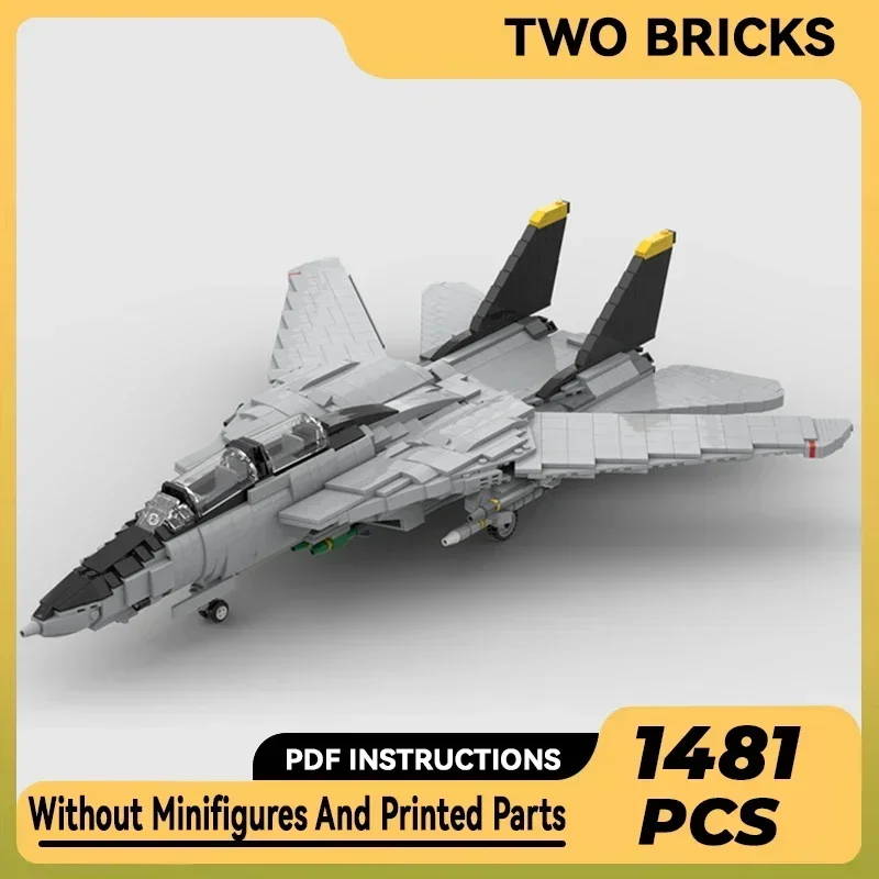 

Moc Building Bricks Military Aircraft Model F-14 Tomcat Fighter Technology Modular Blocks Gifts Christmas Toys DIY Sets Assembly