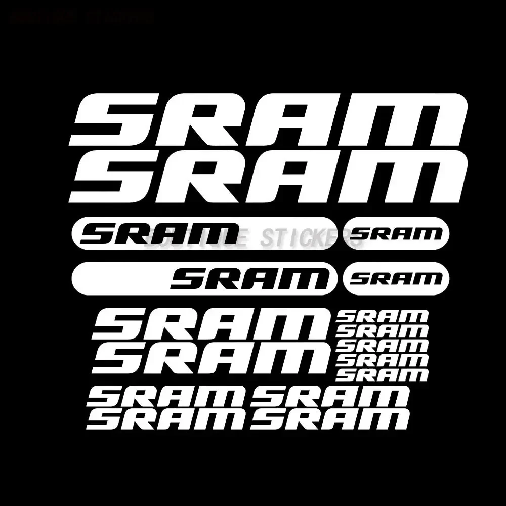 مجموعة رائعة 17 ملصقات SRAM ملصقات فينيل مقاومة للماء ملصقات السيارات والدراجات النارية والدراجات الجبلية