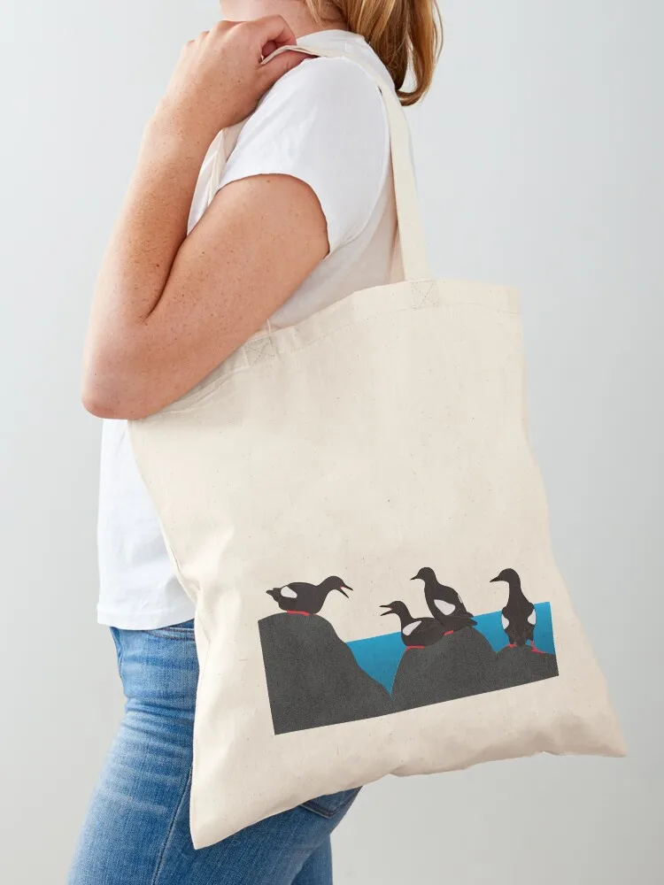 

Black Guillemot party 2 Tote Bag Beach bag bags cloth bags custom university