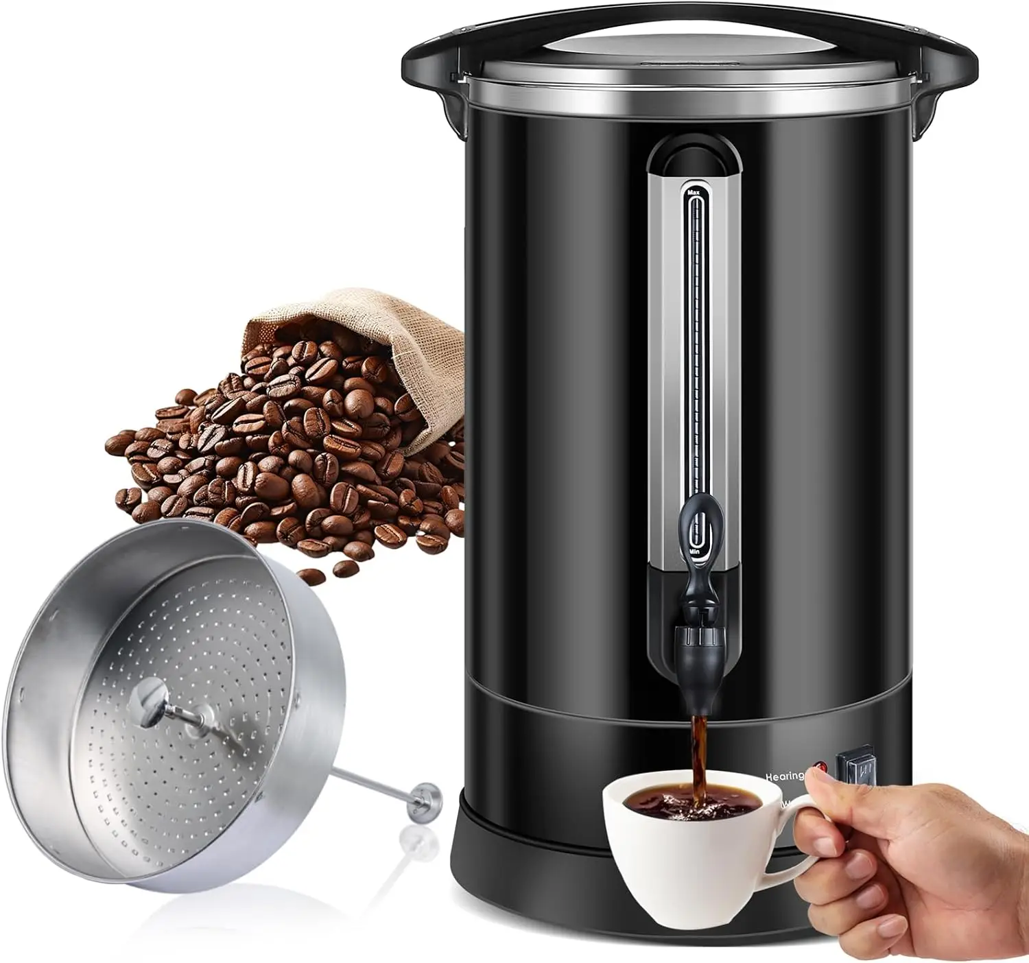 

Large Coffee Dispenser 14.2L Full Stainless Steel Commercial Coffee Maker Double Wall Quick Brew Electric