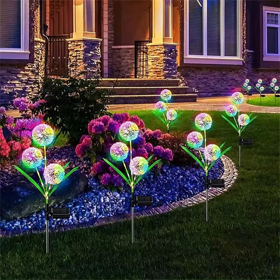 

8Pcs Outdoor Solar Led Light Dandelion Flower Ball Lamp IP65 Waterproof Solar Lighting for Yard Lawn Garden Decoration