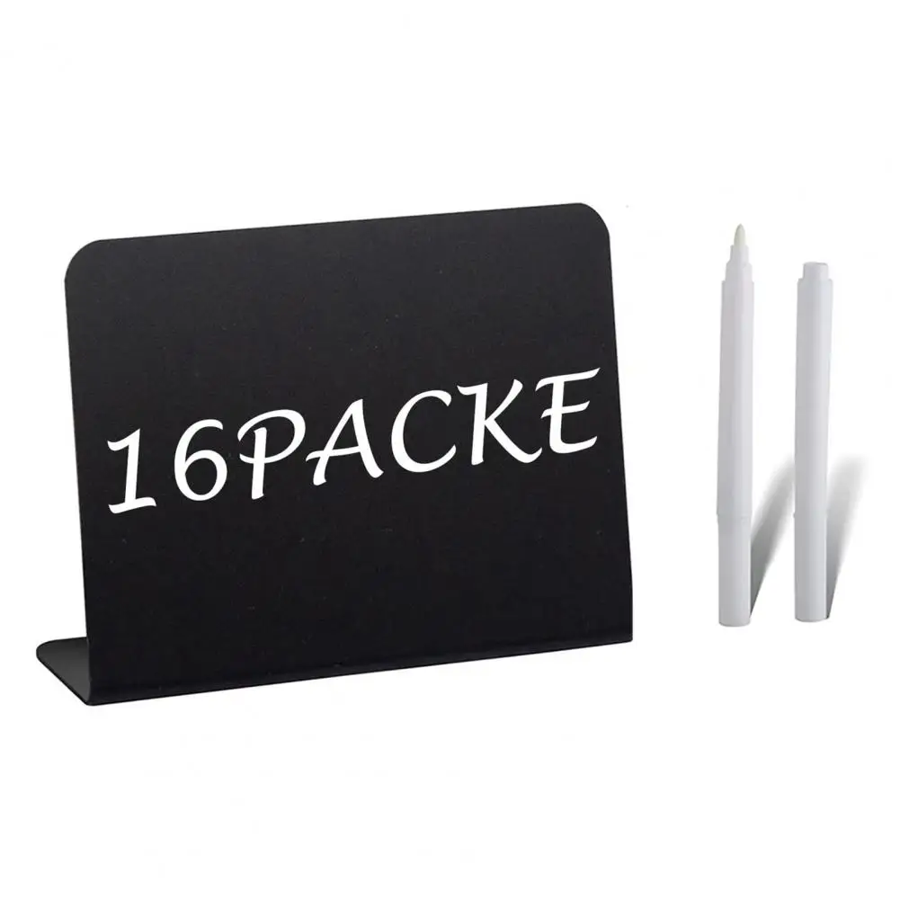 Pequeno Blackboard V-shape Design, Escrita Suave, Armazenamento Wipeable, Tecido Bin, Caixa, Etiquetas Clip, Escritório, Home Supplies, 10 Pcs