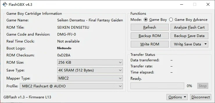 SOLO carrello flash MBC2 Mapper GBC (RAM integrata, 256 KB) - Play Dragon Z, SaGa, Spada di Mana