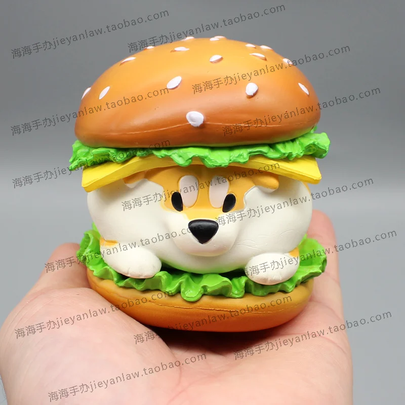 7.5cm Hamburg Koki Anime Figure Kawaii Pvc Model Funny Hamburg Dog Action Figurines Collectible Statue Car Ornament Dolls Gifts