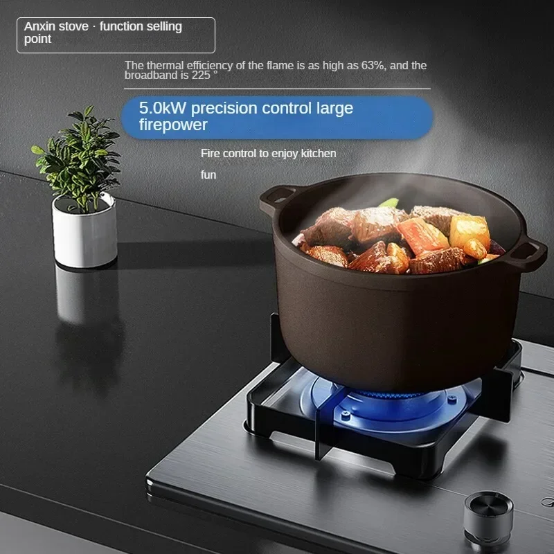 Dual Fuel Gas Cooktop 5.0kW Powerful Stovetop Double Burners Stainless Steel Panel Q315-M