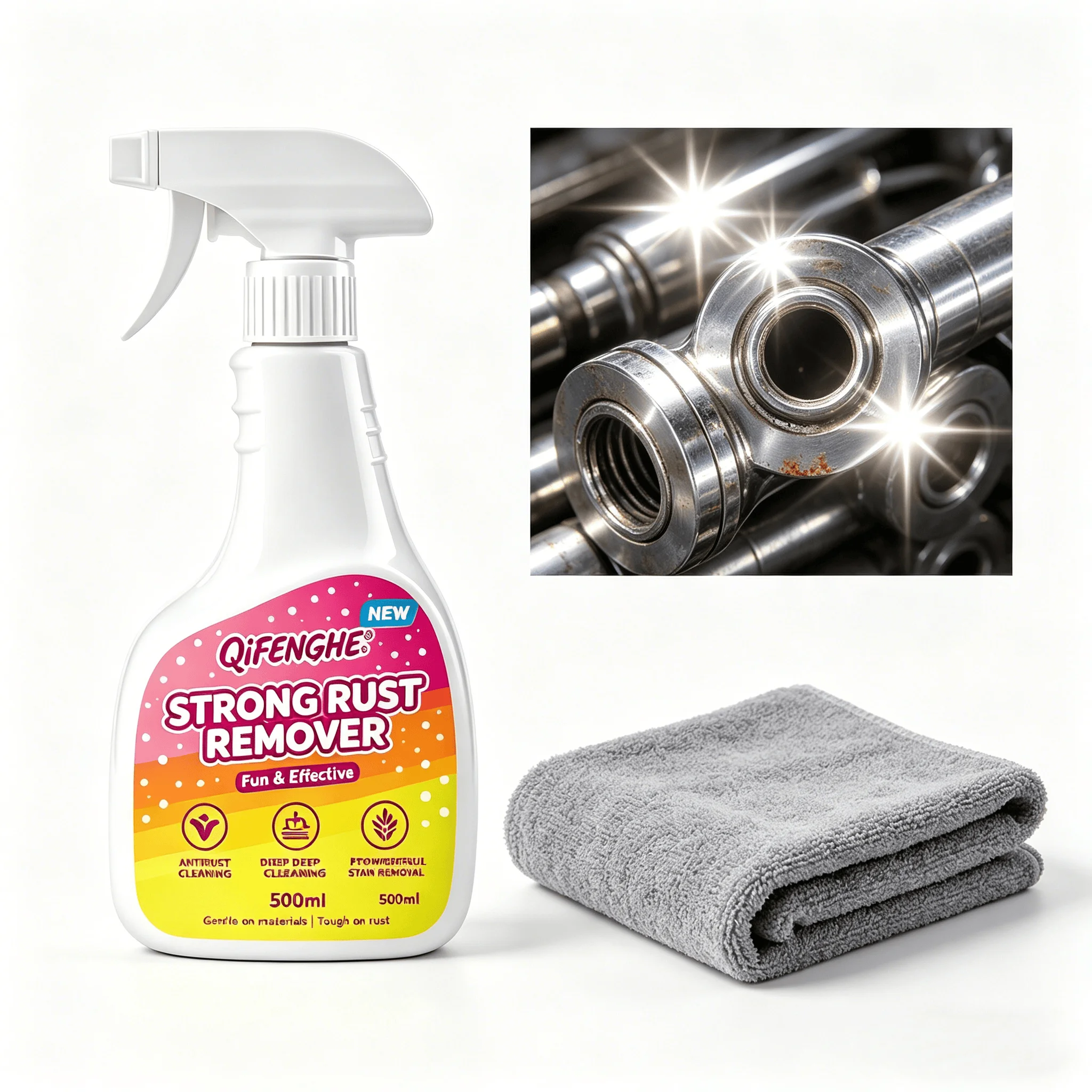 

Industrial-Strength 500ml Rust Remover: Foaming Action Clings to Surfaces. Dissolves Rust in Minutes. Leaves Protective Layer. F