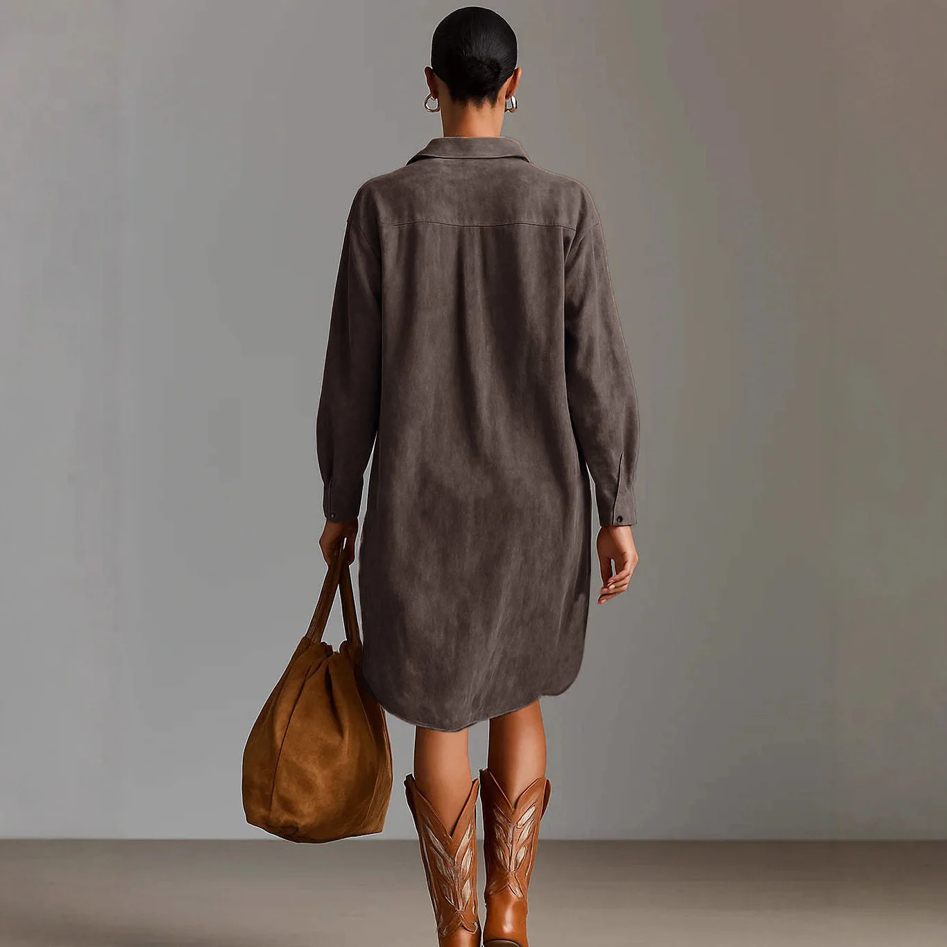 Fashion Embroidered Long Sleeve Short Shirt Dress Women 2025 Autumn Winter Flower Turn-down Collar Loose Mini Dresses Elegant