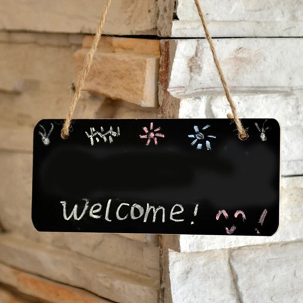 Party Banquet Wood Blank Plaque Mini Blackboard Rimless Reusable Hanging Message Label Chalkboard Restaurant School