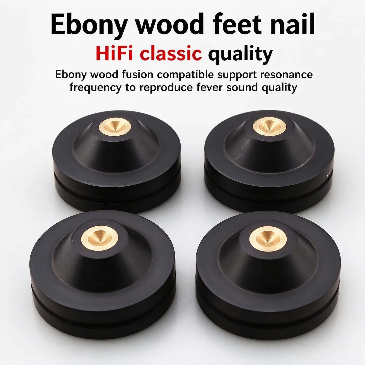 4PCS 33mmx8mm 33mmx16mm Speaker Spike Isolation Ebony Wood Stand Feet Base HIFI Isolator Wooden