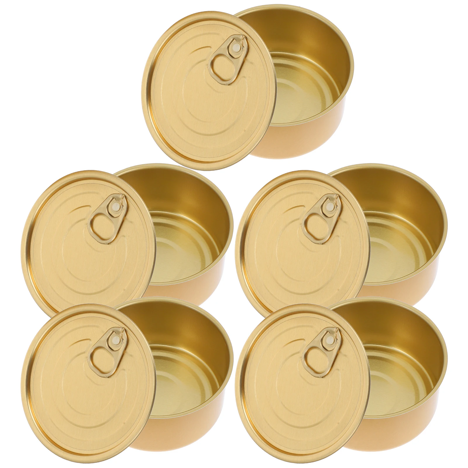 

5Sets Aluminum Cans Tea Food Storage Containers Treat Cake Pop Dessert Tin Packaging Jars Portable Travel Kitchen