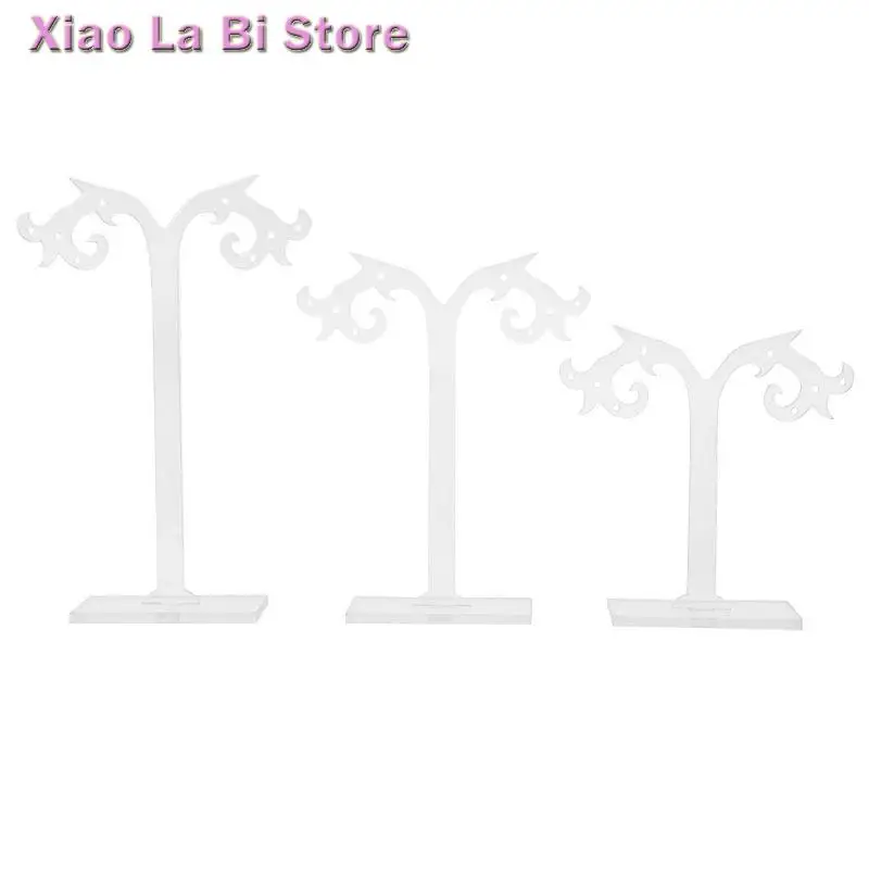 

XXFD 3pcs/Set Acrylic Earrings Stand Holder Tree-shape Ear Display Rack Jewelry Tree Stand for Store Decor