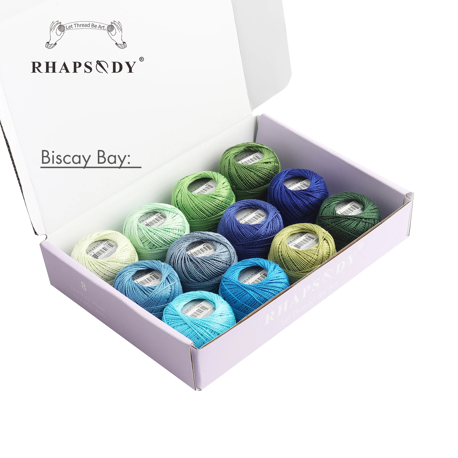 Rhapsody Größe 8, Häkelfaden, doppelt merzerisiert, lange Stapel, ägyptische Baumwolle, Perle, 12 verschiedene Farben, Set 43 Yards, 5 Gramm Kugel – Detail 37