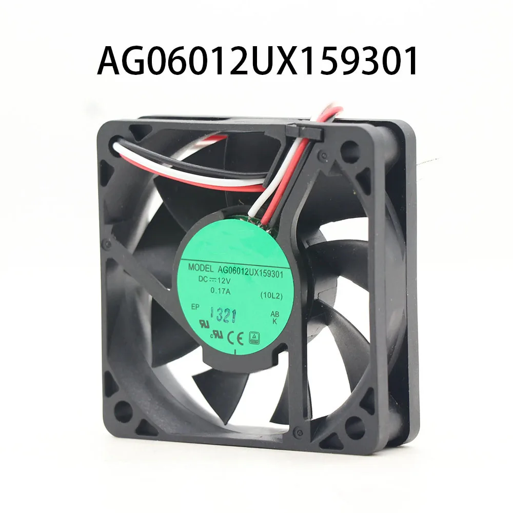 

Вентилятор охлаждения корпуса низкой энергии 12 В постоянного тока 0,17 А 60*60*15 мм 3-проводной AG06012UX159301 большой объем воздуха