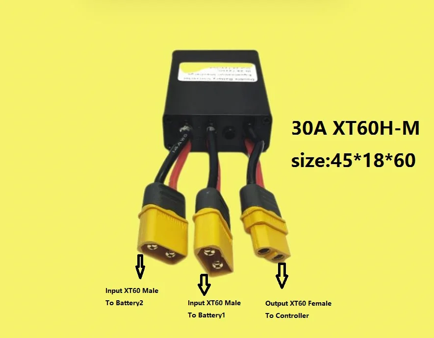 Double Battery Discharge Converter For E-bike 20A/30A/40A Dual Battery Pack Switch Balancer 24-72VDC Module Balanced Discharge