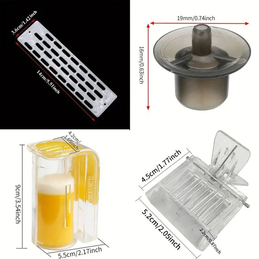 Plastikowy zestaw do znakowania Queen Bee z butelkami, pisakami do znakowania, artykuły pszczelarskie, 6 szt.