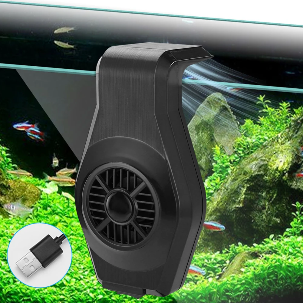 

1pc Hanging Fish Tank Cooling Fan with Adjustable Clip Aquarium Grass Tank Powerful Fan with Speed Control Mini USB Model
