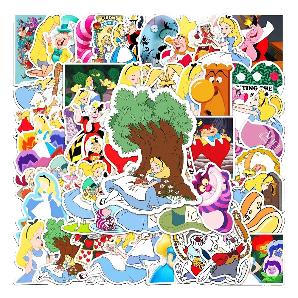 10/30/50 Stück Disney Alice im Wunderland Cartoon-Aufkleber Kawaii Graffiti Telefon Schreibwaren Tagebuch Niedliche Dekoration Aufkleber Spielzeug Geschenke