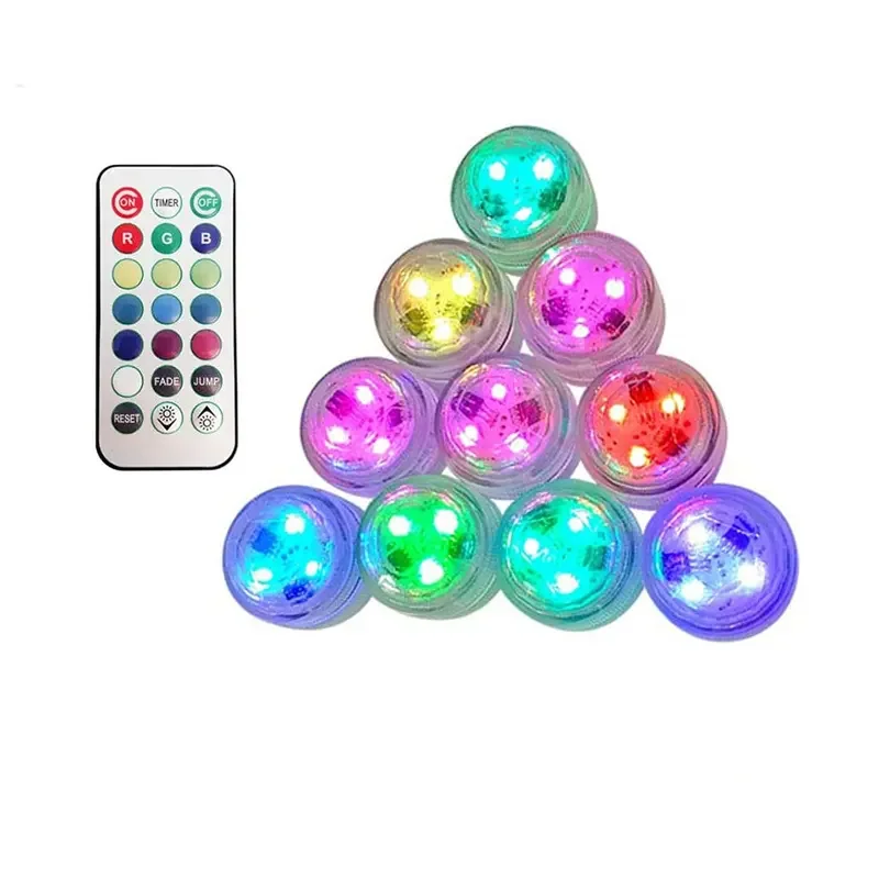 Remote Controlled Submersible Led Light Mini Tea Light Waterproof for Vase Event Home Decor