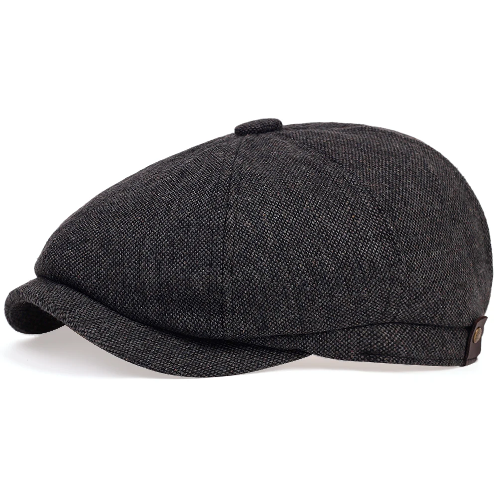 Retro Newsboy Caps für Herren, achteckige Hüte, britische Malerhüte, Herbst-Winter-Baskenmützen, Fischgrätmuster-Flatcaps, Hip-Hop-Baskenmützen, Gorras – Detail 21
