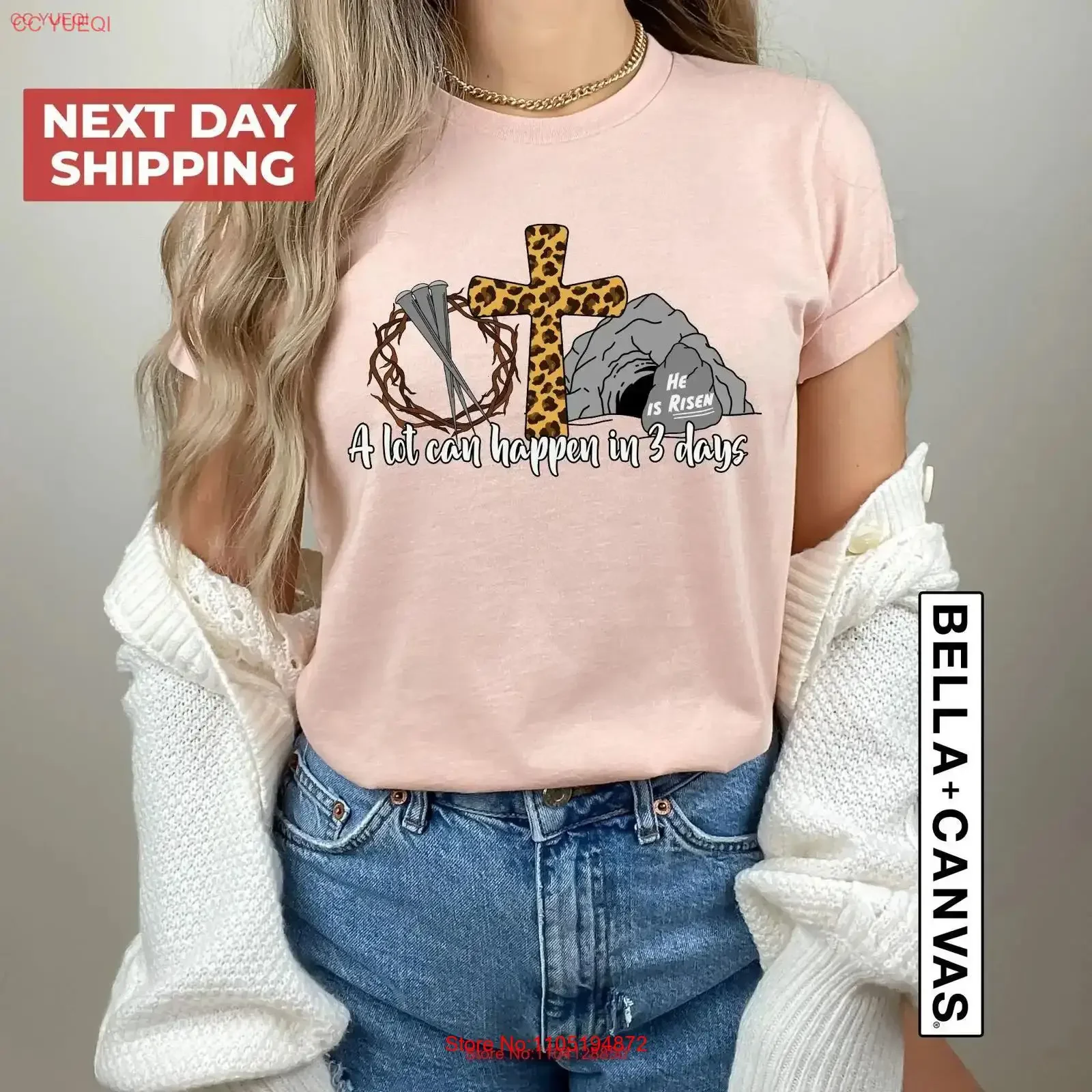 يمكن أن يحدث الكثير في 3 أيام تي شيرت هو صعود عيد الفصح المسيحي ل يسوع خمر غسلها امتدت أعلى للارتداء اليومي