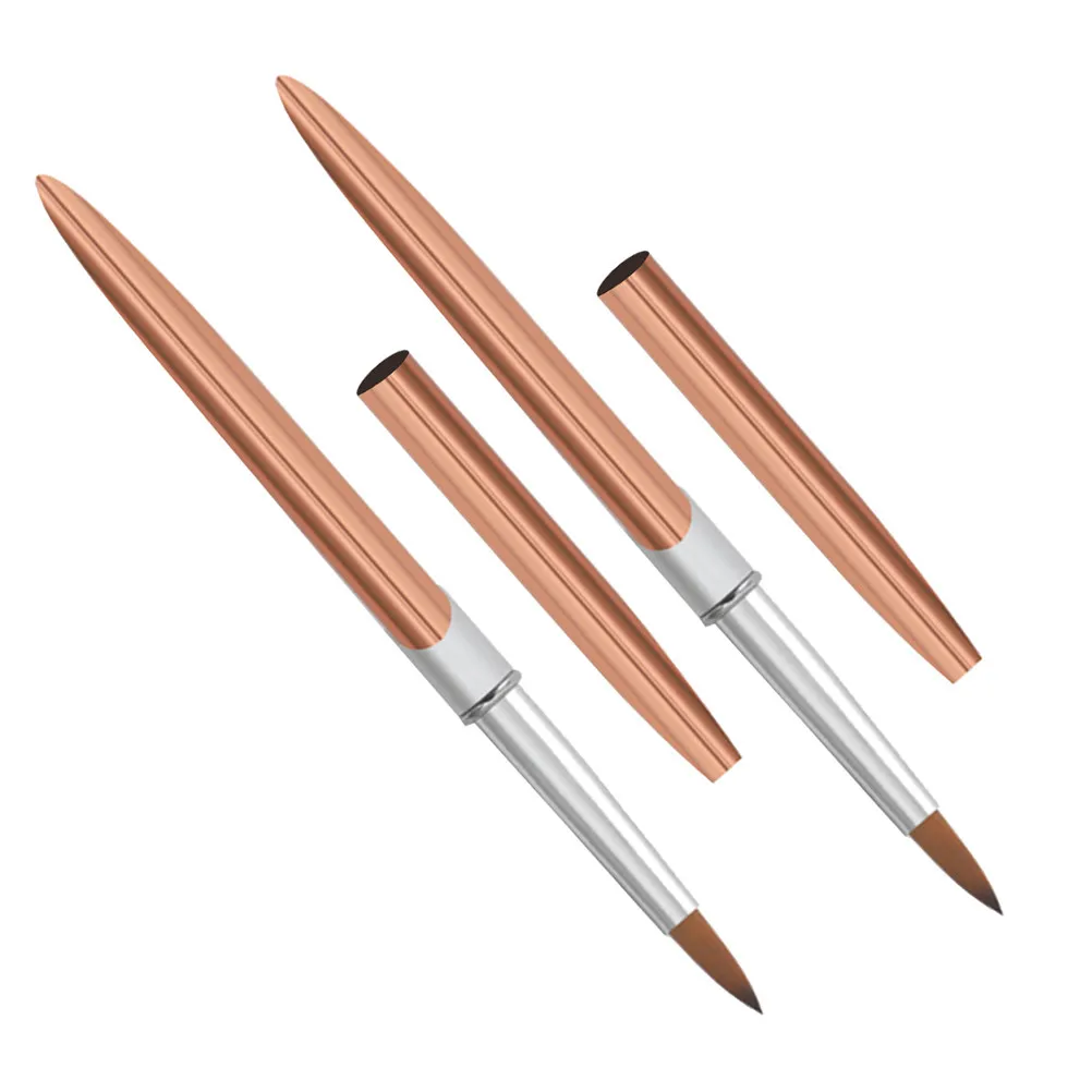 

Набор из 2 кистей для дизайна ногтей с металлической ручкой, маленькие кисти для тонких узоров, инструменты для маникюра