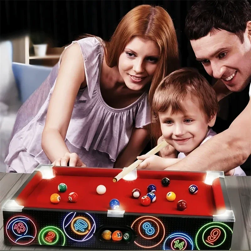 [With LED light] High quality mini billiard puzzle game set