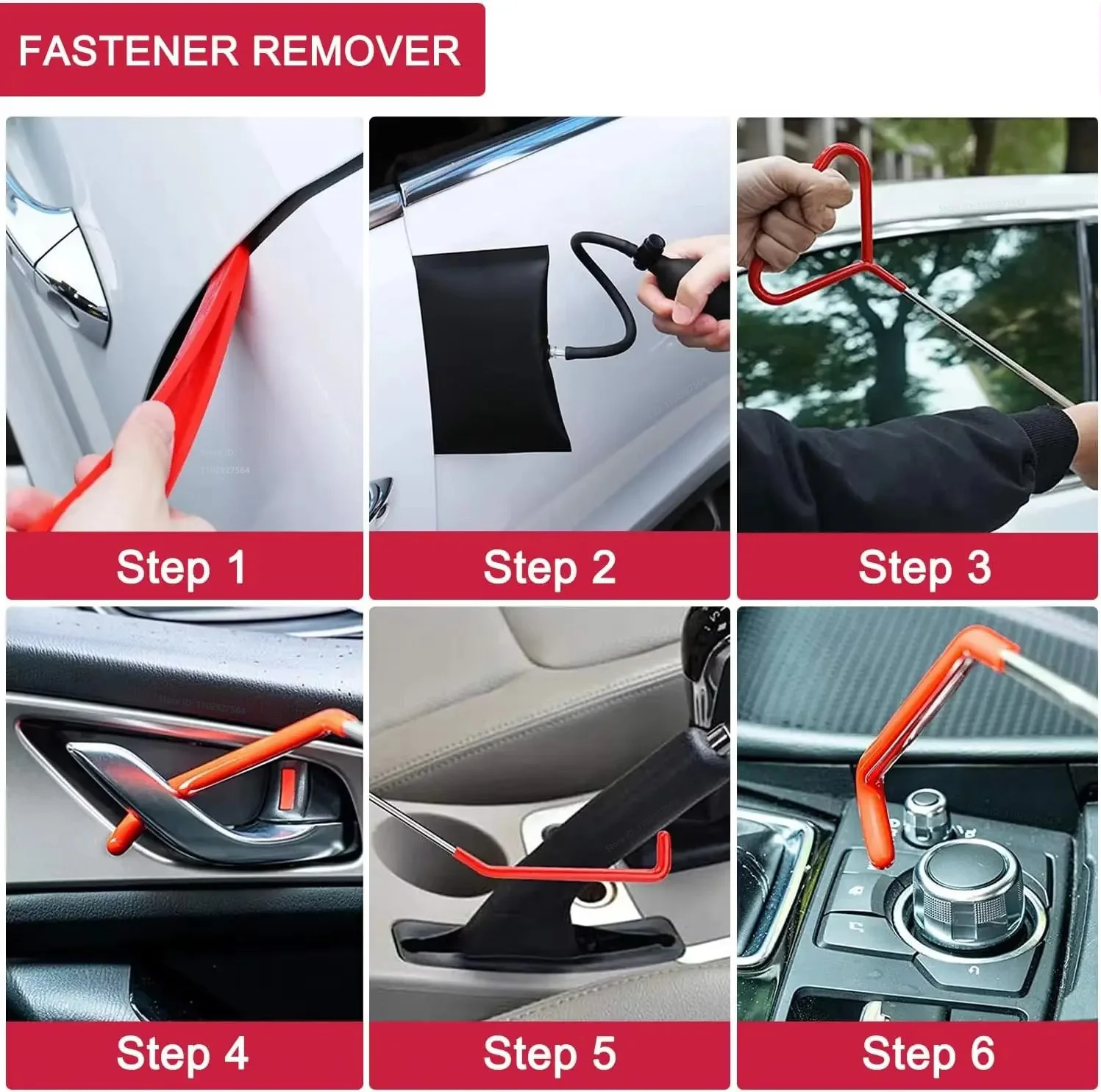 Zfouek – Kit d'outils pour porte de voiture, pompe à Air gonflable, fenêtre automatique, fixation ouverte de porte, outils de pince, Kits à longue portée avec sac de transport