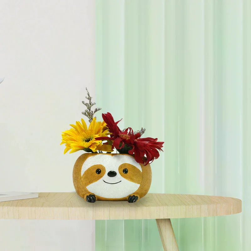 Уникальный супер милый цветочный горшок из смолы с животными для комнатных растений на открытом воздухе 3,94*4,13*2,36 дюйма