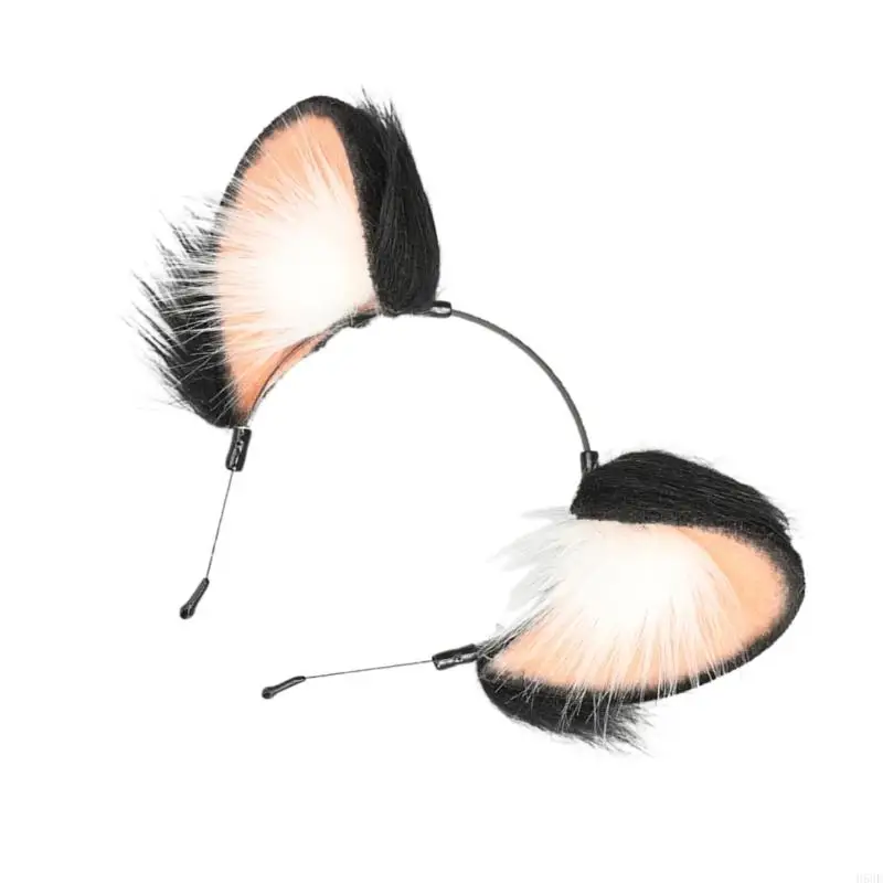 H58E Plush Foxes Raccoon oren hoofdband en faux bontstaart voor Halloween cosplay feestkostuums accessoires voor kinderen