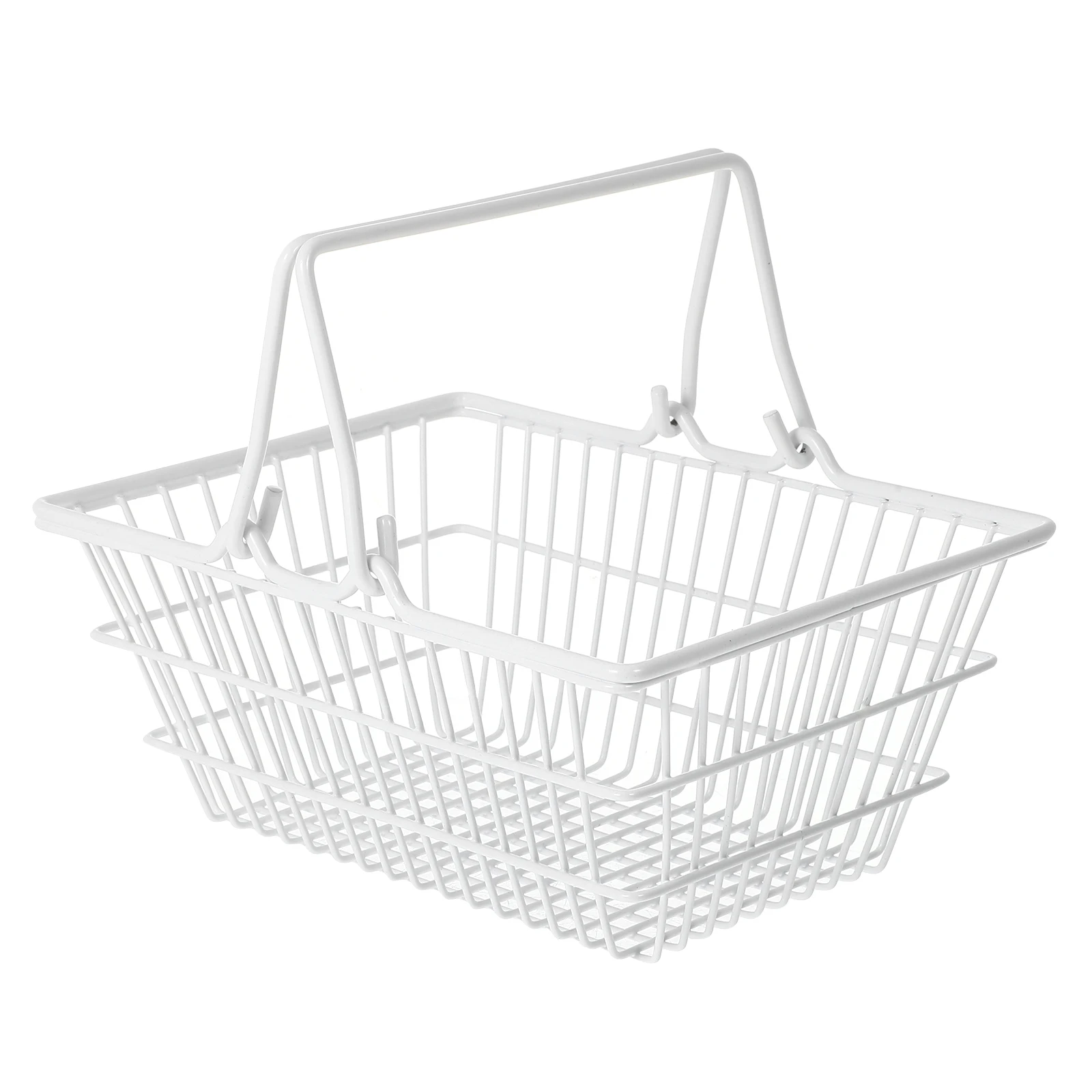 

Shopping Basket Small Fruit Shelves Iron Wicker Decorative Household Handheld Portable Storage Basket Lightweight