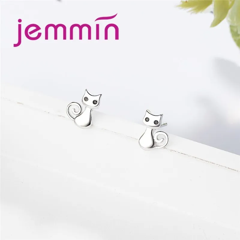 

Hot Selling Fashion Exquisite Jewelry Accessories Lovely 925 Sterling Silver Cat Earrings Stud Earrings For Women Girls