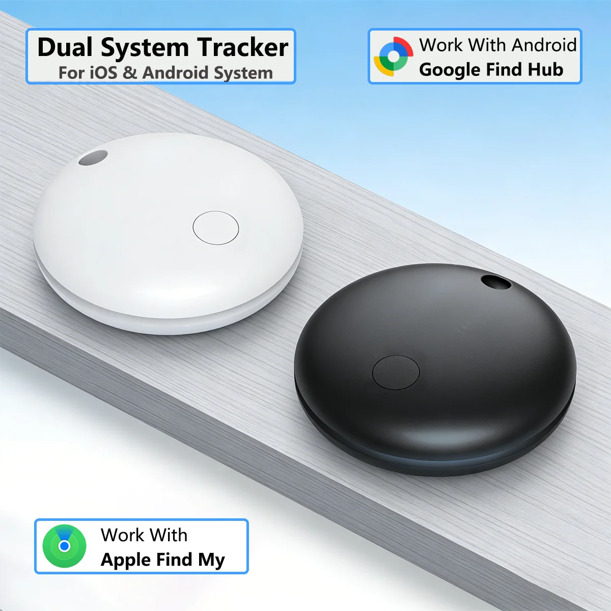 

Мини-трекер для Android Google Find Hub/Apple Find My APP, сумка для поиска предметов/локатор ключей, умный Bluetooth, двойная система GPS-трекер