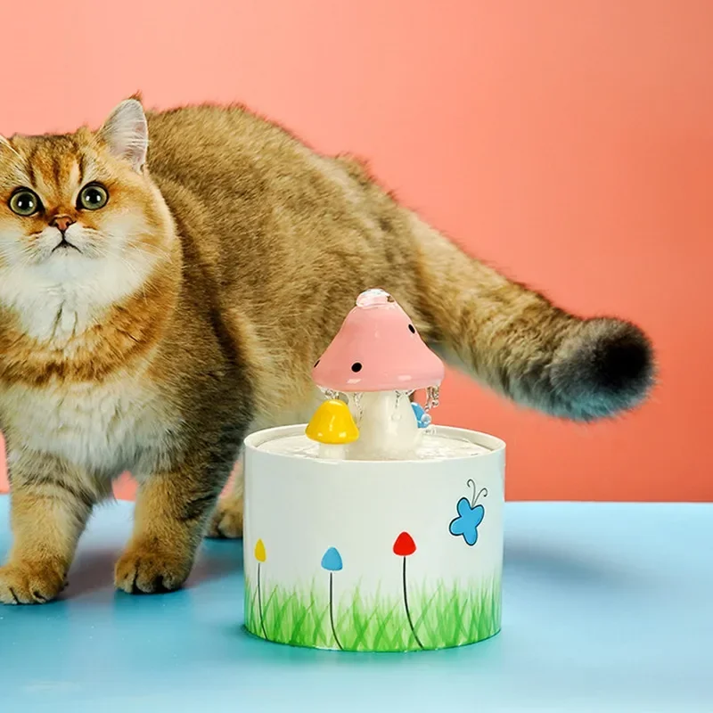 Pet ceramica fontana per gatti alimentatore automatico ciotola fontana per gatto bere circolatore distributore filtro per bevitori gatti