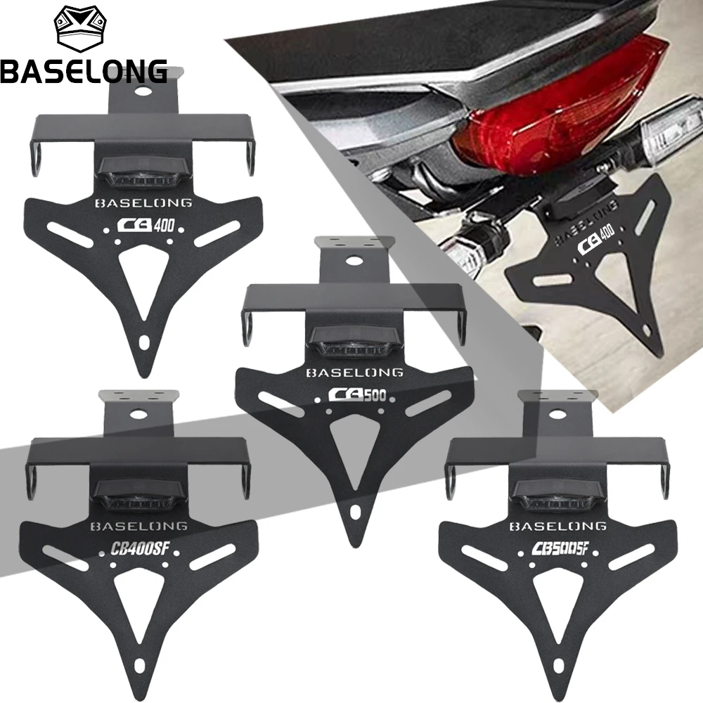 For Honda CB400 CB500 Super Four CB400SF CB500SF (NC 70) 2026-2027-2028 License Plate Holder Bracket Number LED Light Fender