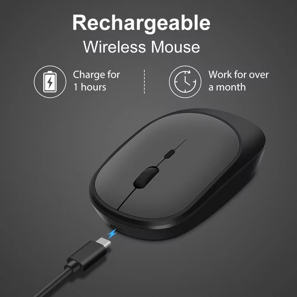 Xiaomi mouse sem fio bluetooth 2.4g ajustável dpi design ergonômico silencioso ratos usb recarregável gaming mouse de escritório