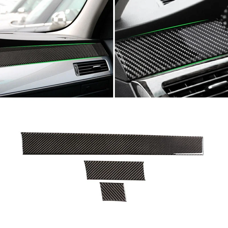 

For BMW 5 Series E60 E61 2004 2005 2006 2007 2008 2009 2010 Carbon Fiber Center Control Side Dashboard Panel Strips Cover Trim