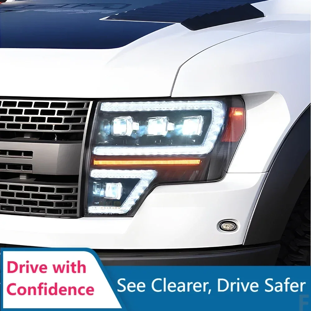

Upgrade Dynamic 4 Projector Lens Car Accessories Car Front Lamps For Ford Raptor F150 2009-2014 LED Auto Headlights Assembly