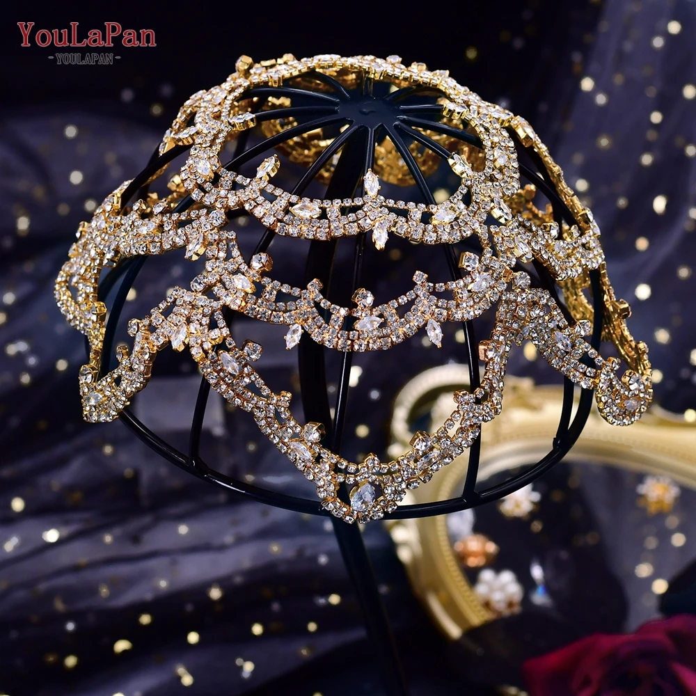 YouLaPan HP480 Rhinestone Wedding Headband Luxury Bridal Headdress Women Headpiece Wedding Hair Accessory Flower Shape Headwear