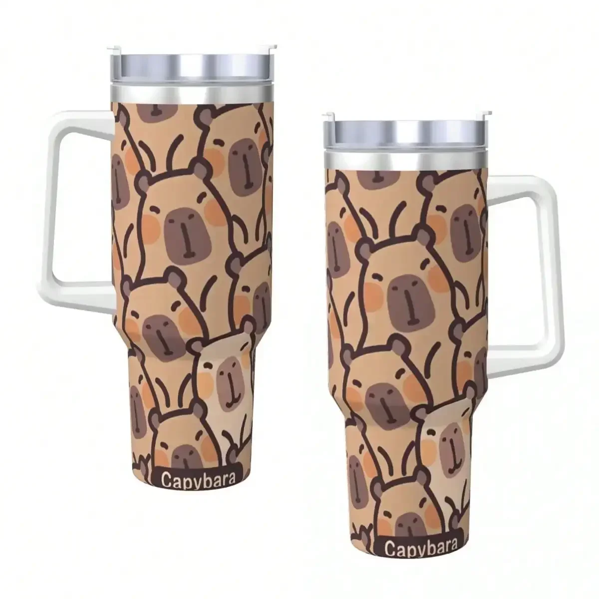 Capybara Lovely Nap Stainless Steel Tumbler Travel Car Mug Large Capacity Thermal Mug Keep Heat Cold Drink Milk Tea Water Bottle