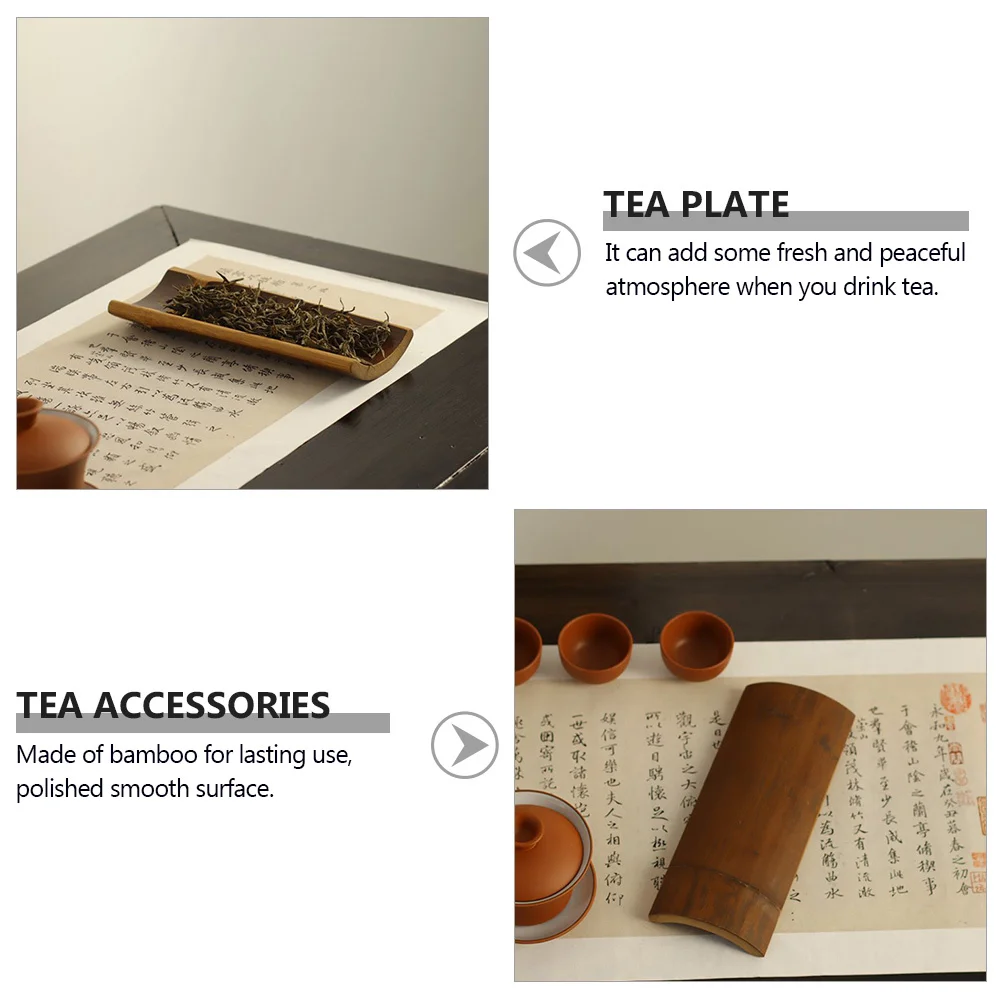 

Eco-Friendly Bamboo Tea Plate Smooth Surface Multifunctional Kitchen Dining Table Accessory Ideal for Home Hotel Restaurant