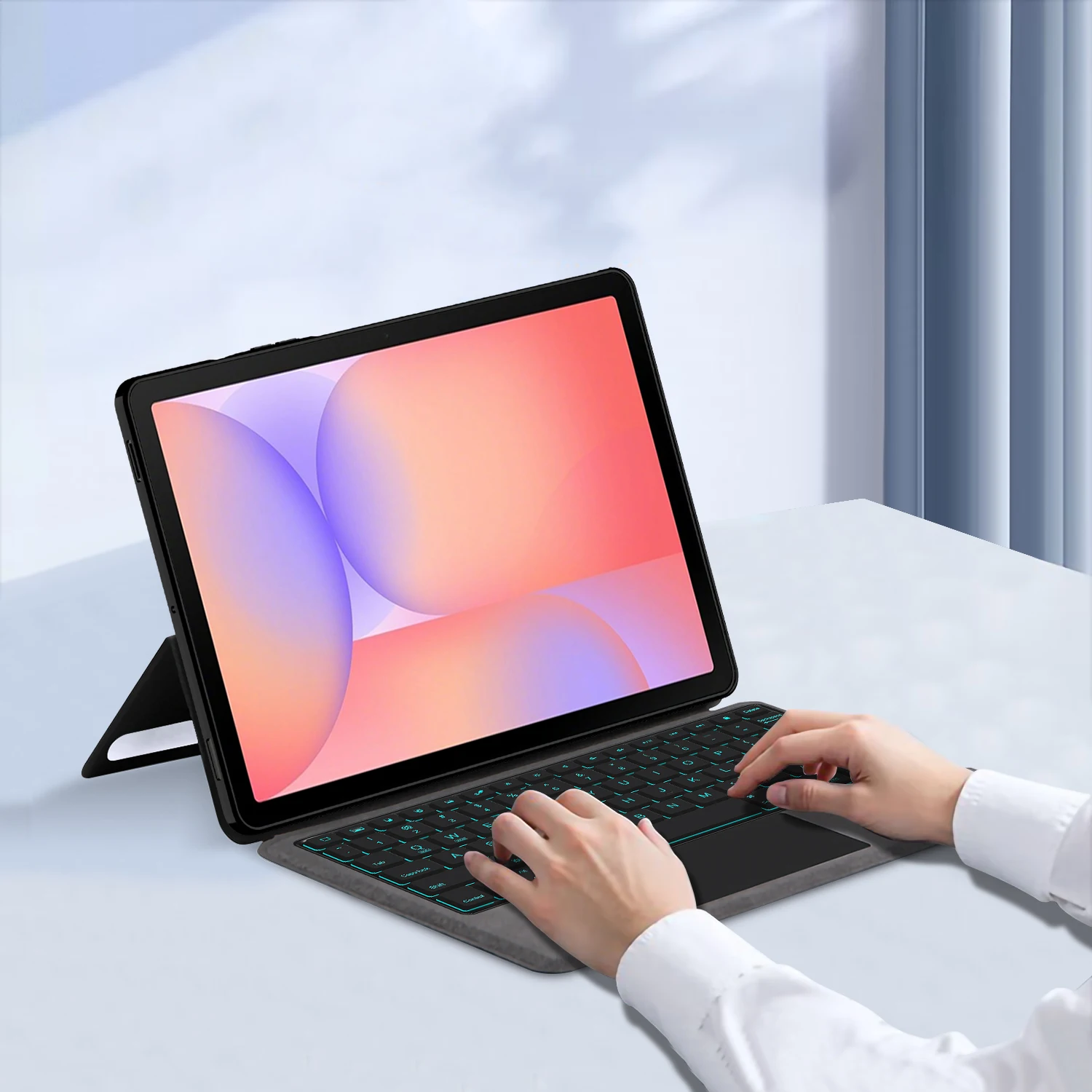 غطاء لوحة المفاتيح لهاتف سامسونج جالاكسي تاب S9 11 "S10 لايت 10.9 بوصة حافظة لجهاز لوحي تاب S9 FE/S10 FE 10.9" لوحة مفاتيح بإضاءة خلفية للوحة اللمس #6