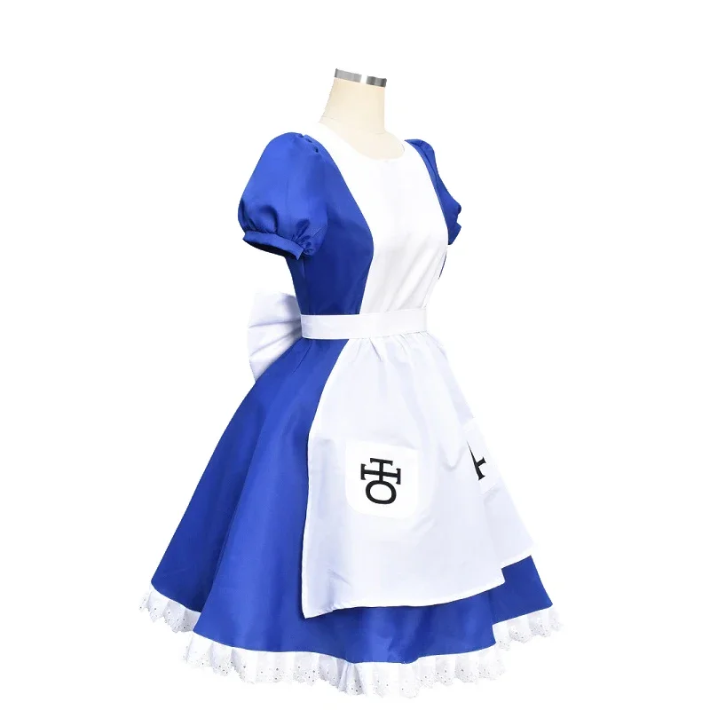 Game Alice Madness Returns Cosplay Costume Halloween Maid Dresses Apron Dress and Socks Women Anime Girl Carnival Party Dress Up