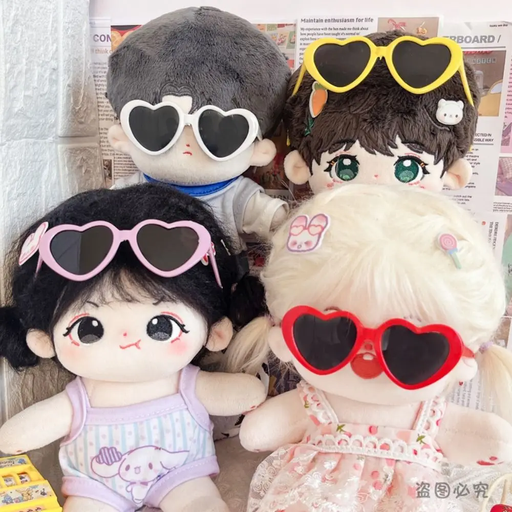 For 1/3 BJD Doll Glasses Vintage Heart Miniature Sunglasses Toys Gradient Lens Plush Doll Eyeglasses For 60CM Dolls Accessories